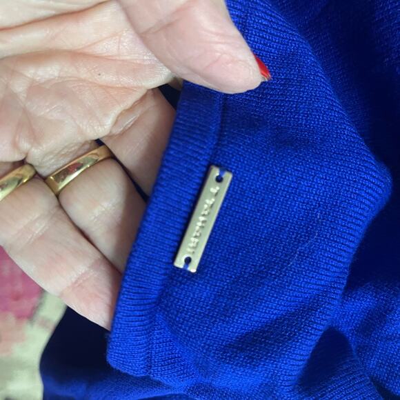 Tahari knit tunic sweater top women's 18 - 20 royal blue tunic style fine gauge - Picture 11 of 16